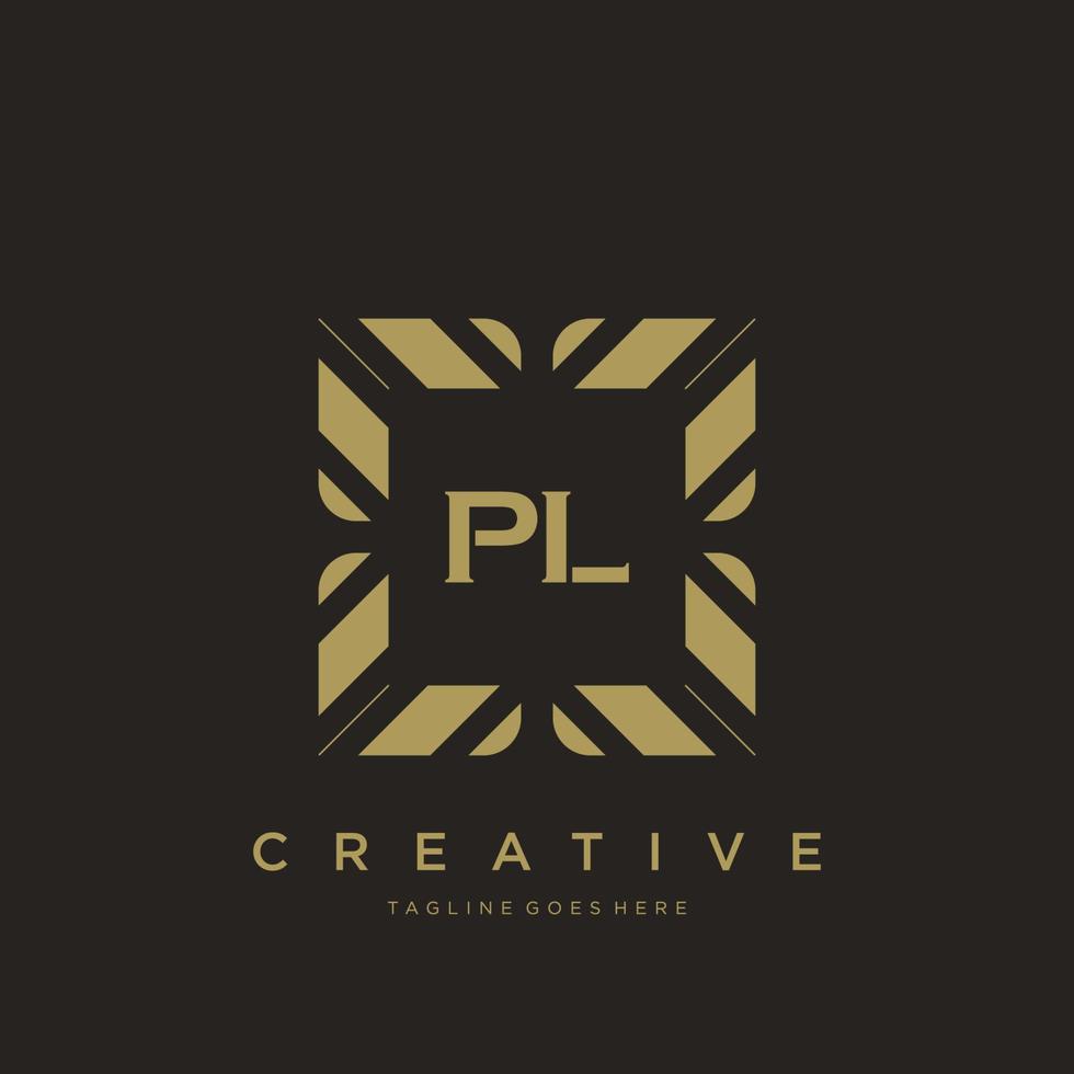 pl lettre initiale luxe ornement monogramme logo modèle vecteur