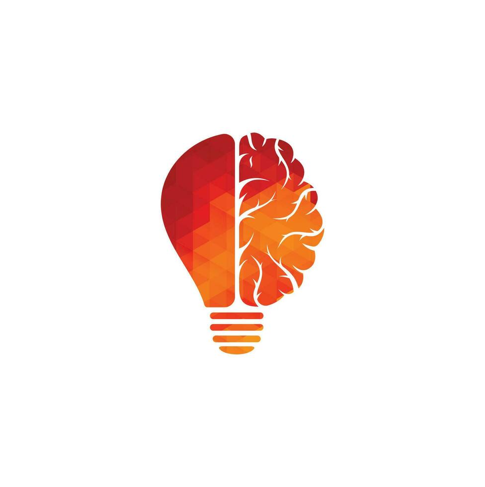conception de symbole d'icône d'ampoule de cerveau. modèle de conceptions de logo d'idée créative vecteur