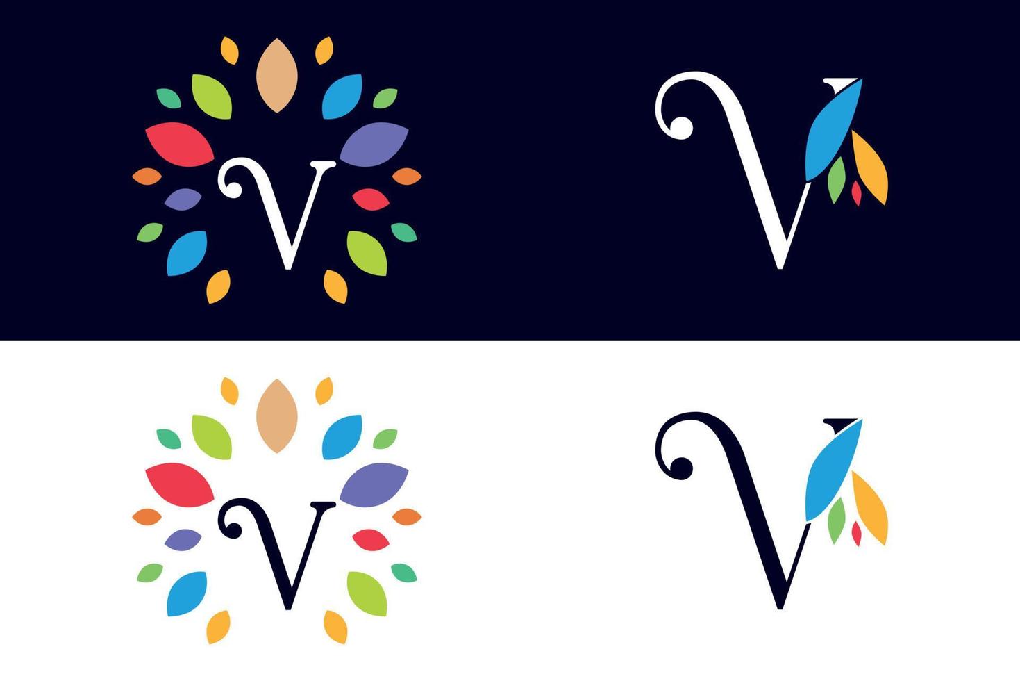 création de logo lettre v art vectoriel