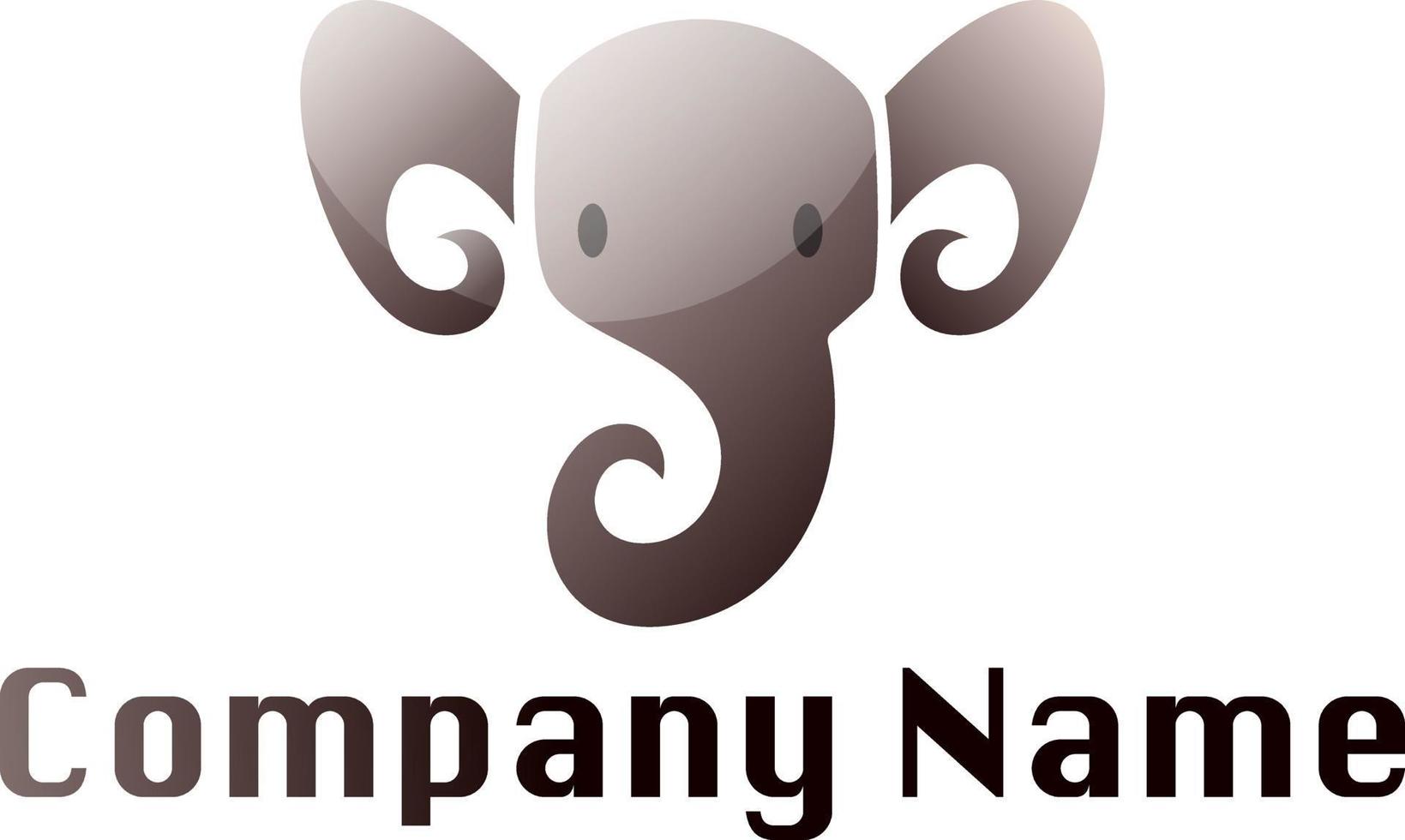 tête d'éléphant gris logo moderne illustration vectorielle sur fond blanc vecteur