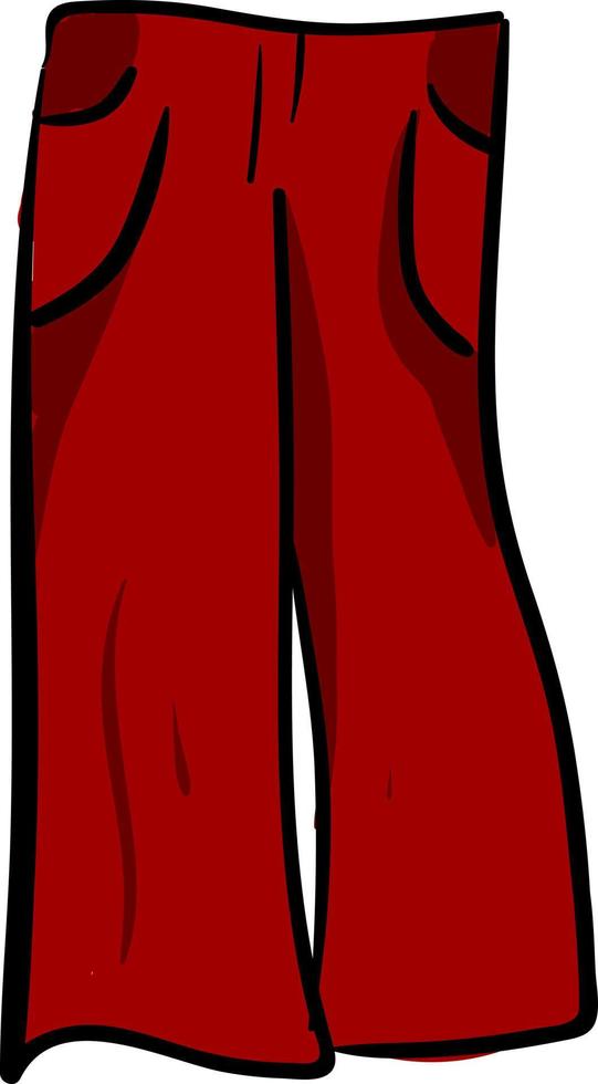pantalon femme rouge, illustration, vecteur sur fond blanc.