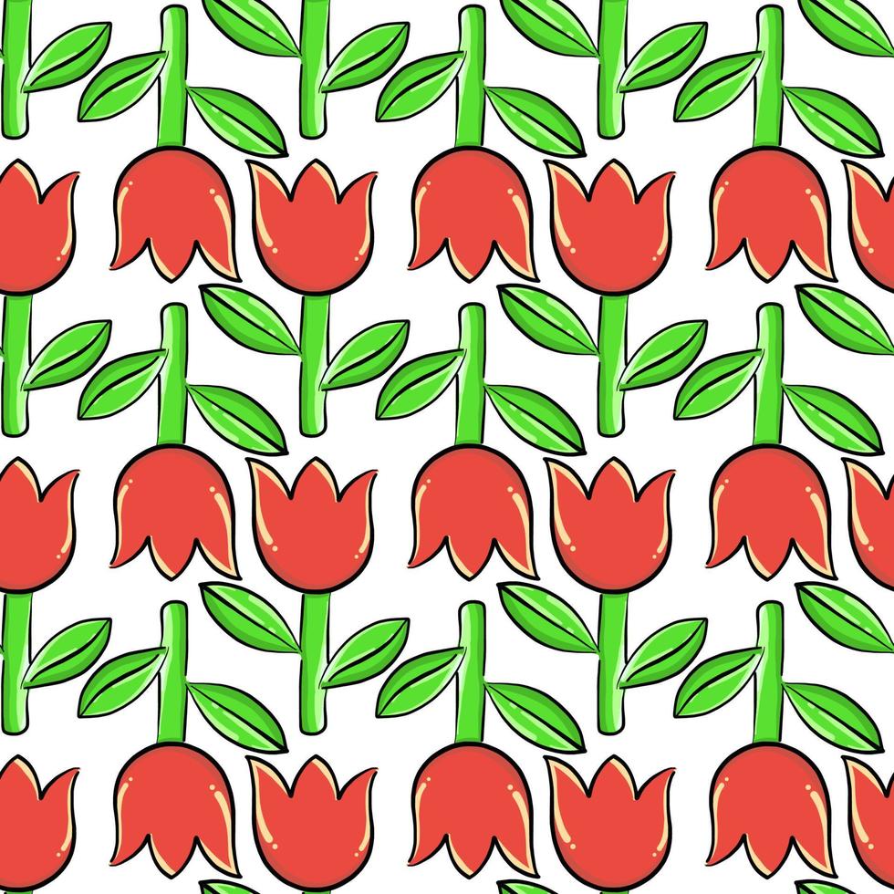 motif de fleur de tulipe , illustration, vecteur sur fond blanc