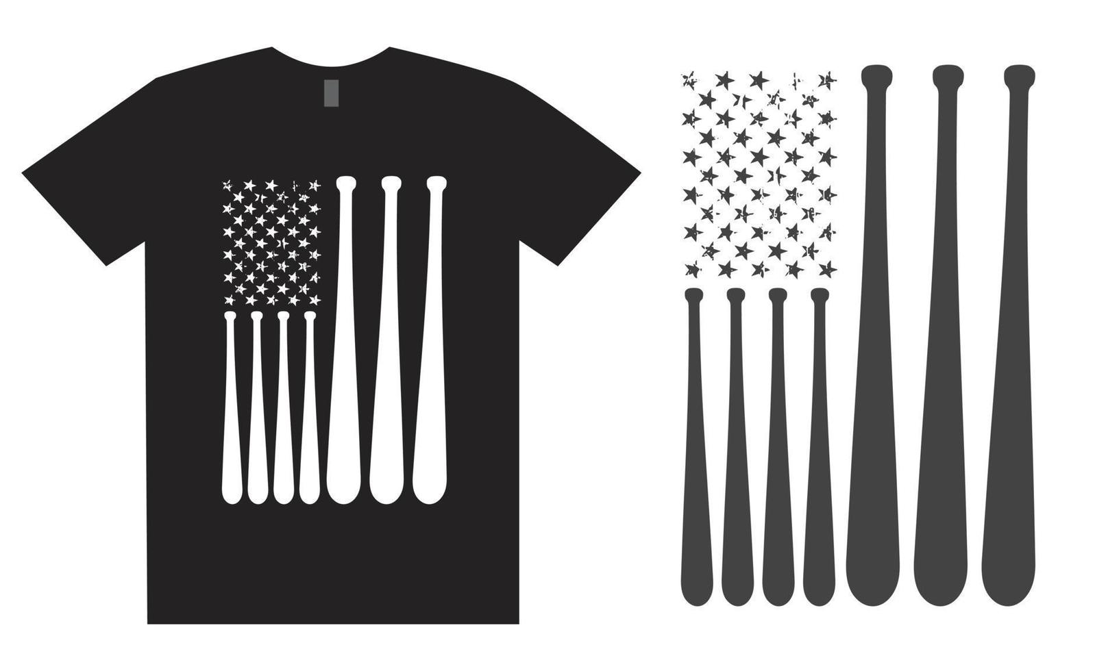 conception de t-shirt de softball drapeau américain vecteur
