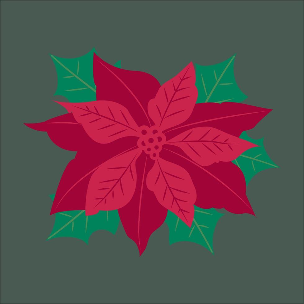 illustration vectorielle de fleur rouge hiver vecteur