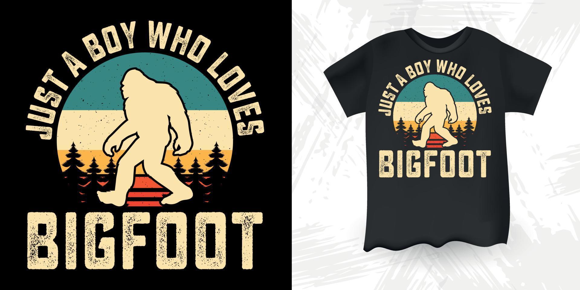 juste une fille qui aime la conception de t-shirt bigfoot drôle sasquatch rétro vintage bigfoot vecteur