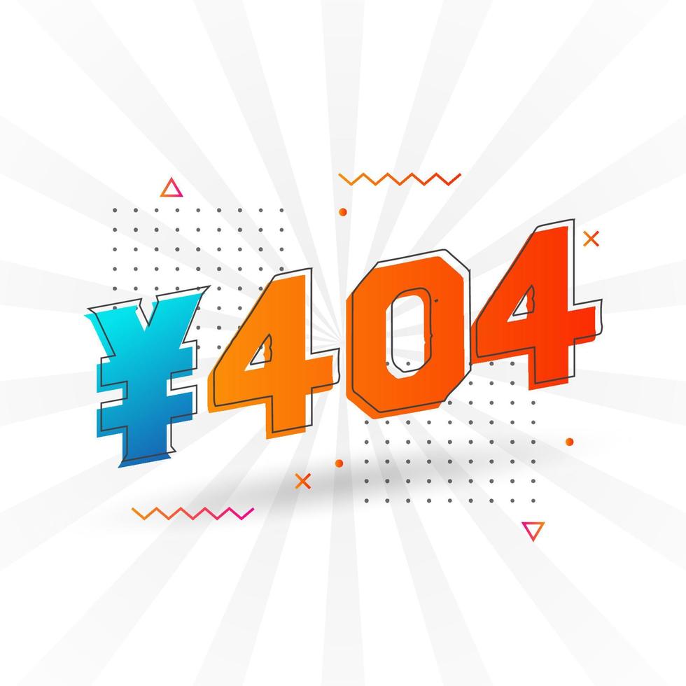 404 yuan symbole de texte vectoriel de devise chinoise. 404 yen monnaie japonaise vecteur de stock d'argent