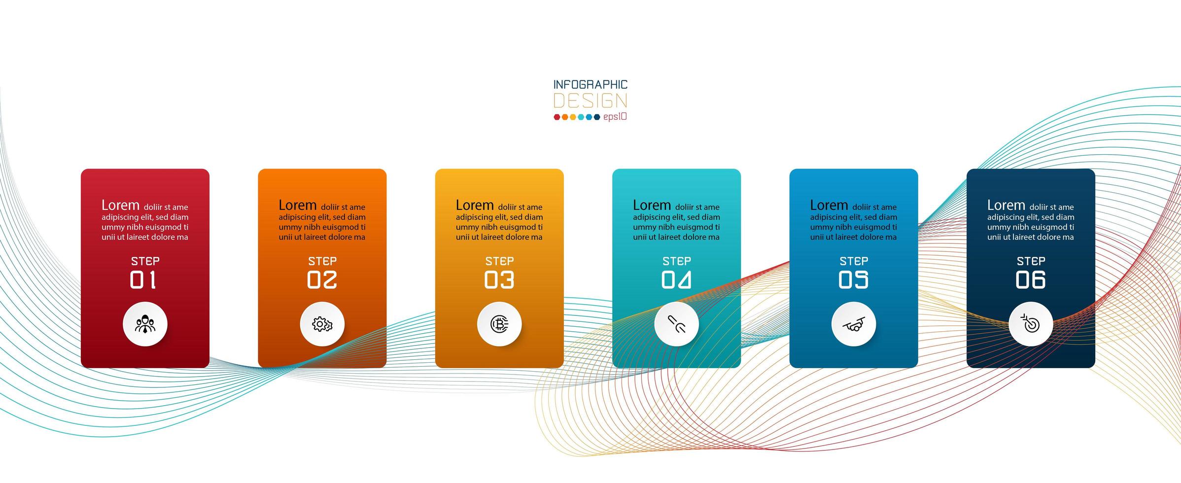 présentation d'infographie moderne en 6 étapes vecteur