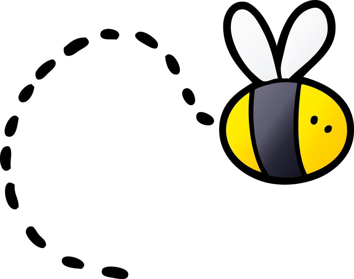 dessin animé mignon abeille bourdonnant vecteur