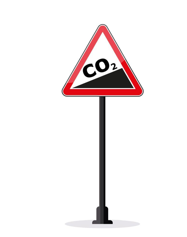 Panneau de signalisation d'avertissement co2 frame vector illustration