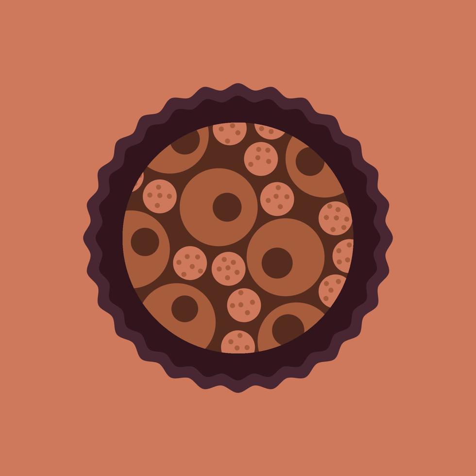 brigadeiro candy8. bonbons ronds brésiliens avec garniture au chocolat et boules sucrées. illustration de vecteur de dessin animé.