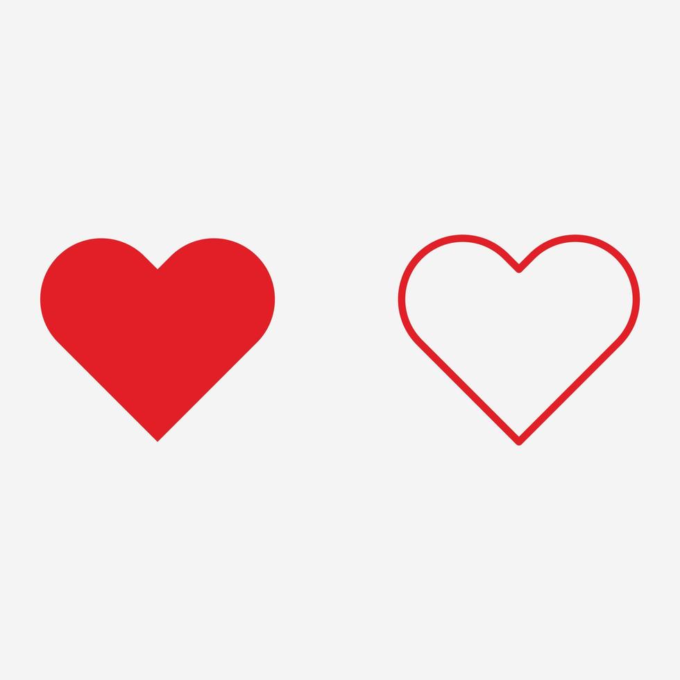 ensemble de vecteurs d'icône de coeur. romantique, comme, amour, signe de symbole de saint valentin vecteur