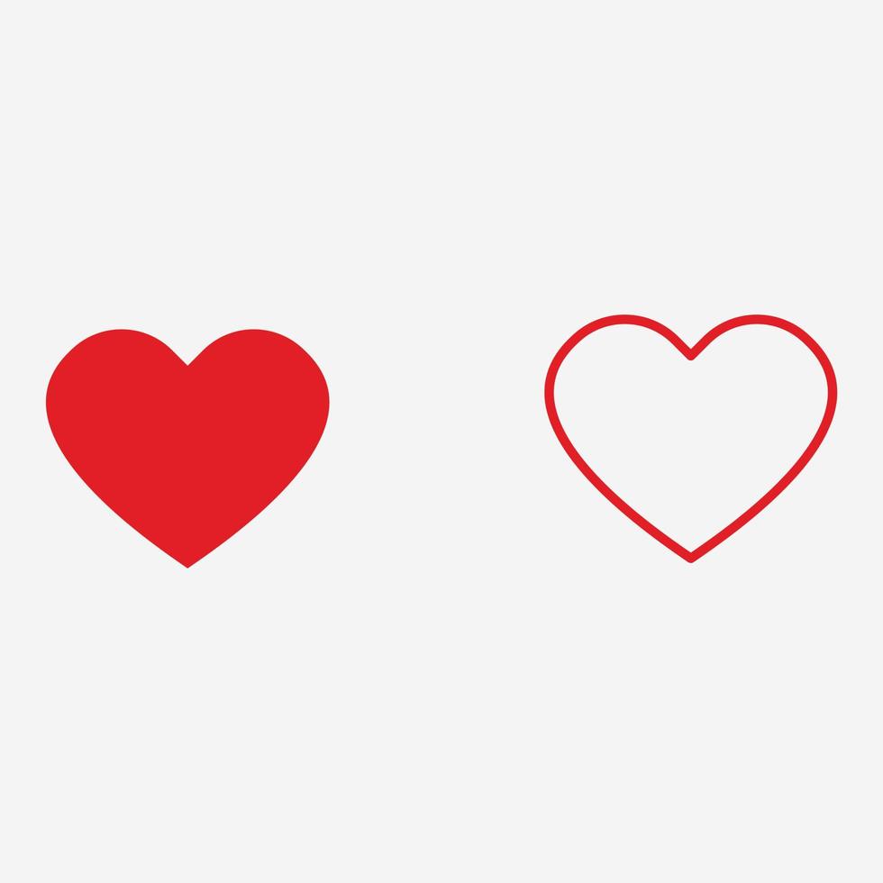 ensemble de vecteurs d'icône de coeur. romantique, comme, amour, signe de symbole de saint valentin vecteur