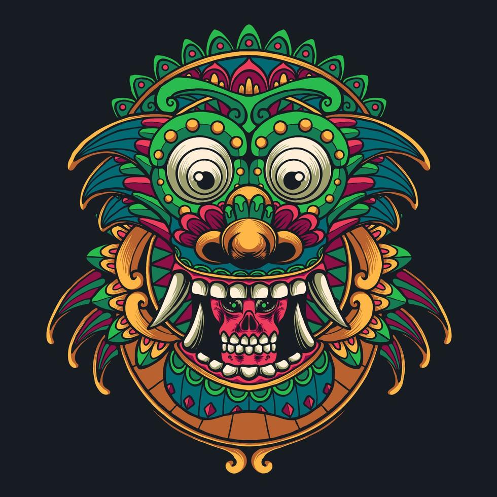 ornement de visage barong vecteur