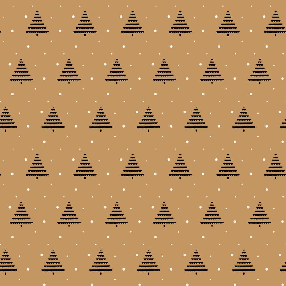 motif de noël avec des arbres et de la neige vecteur