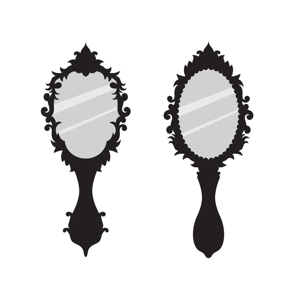 miroir à main rétro de style gothique vecteur