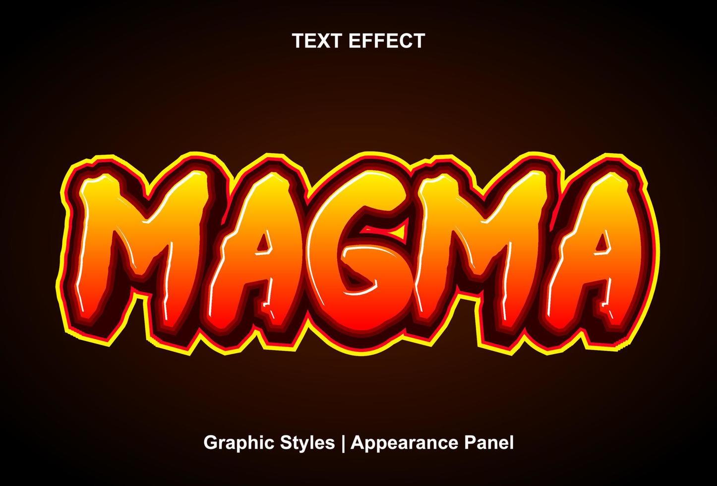 effet de texte magma avec style graphique et modifiable. vecteur