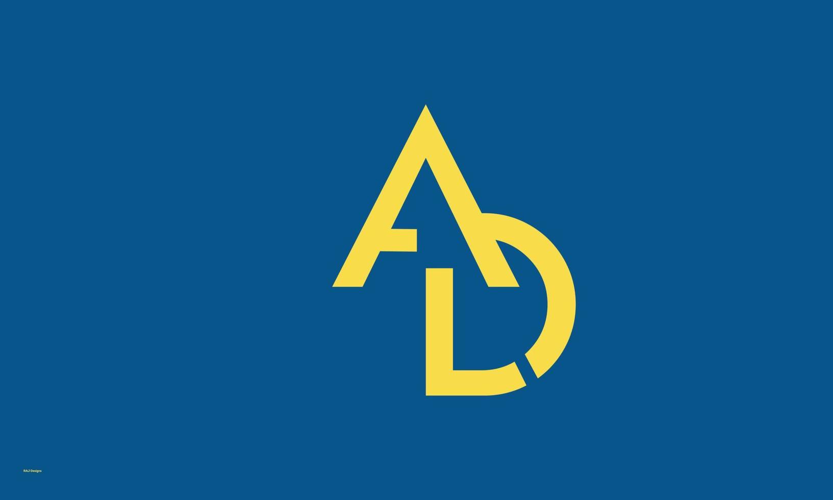 alphabet lettres initiales monogramme logo ad, da, a et d vecteur