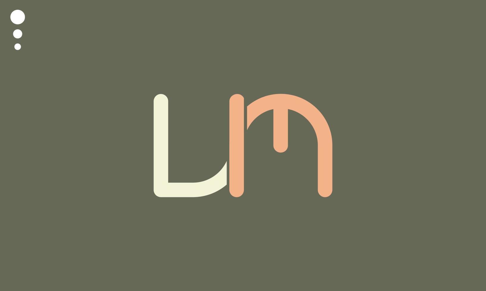 alphabet lettres initiales monogramme logo lm, ml, l et m vecteur