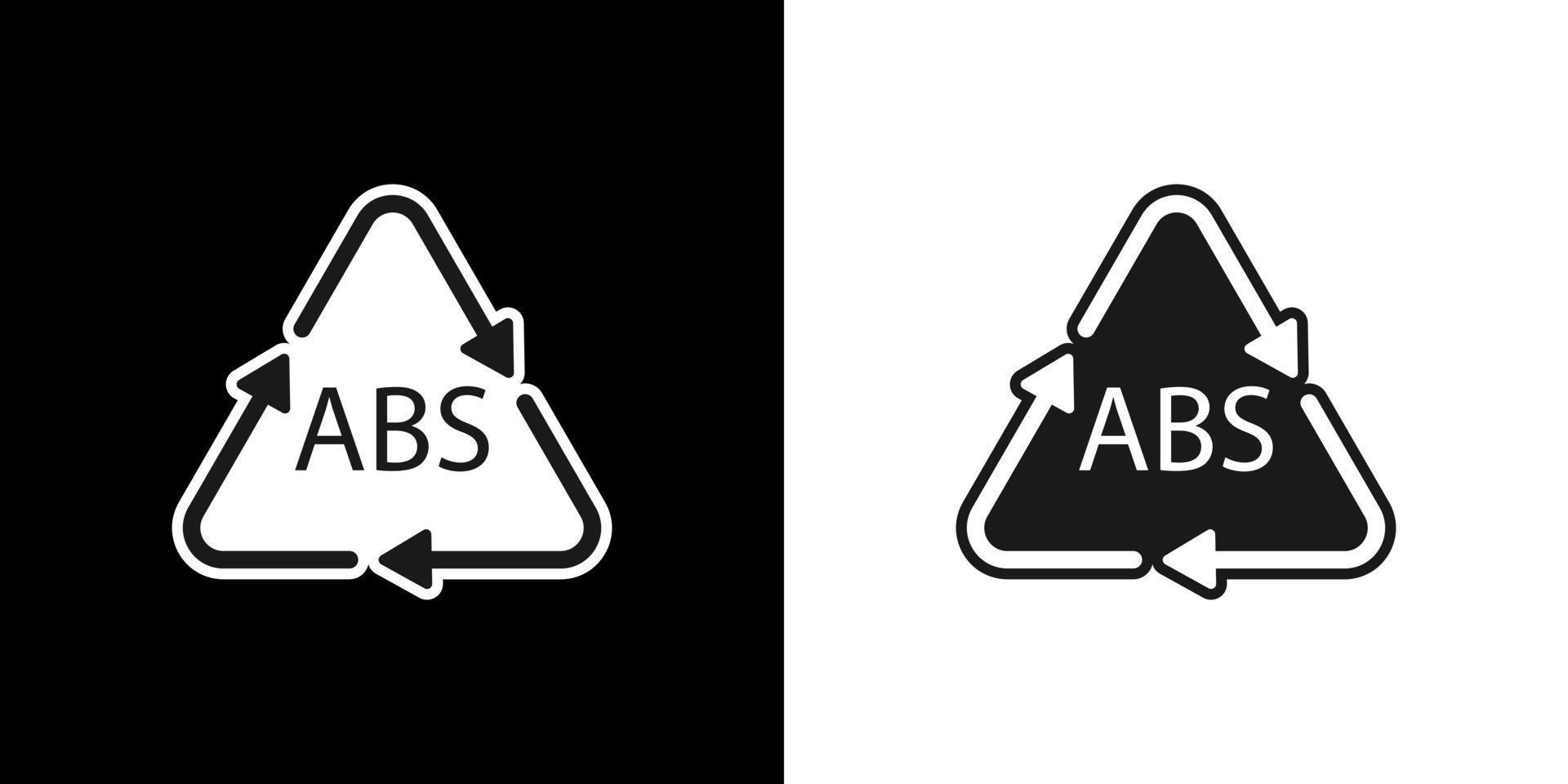 symbole de recyclage en plastique abs 9 icône vectorielle. code de recyclage du plastique abs. vecteur