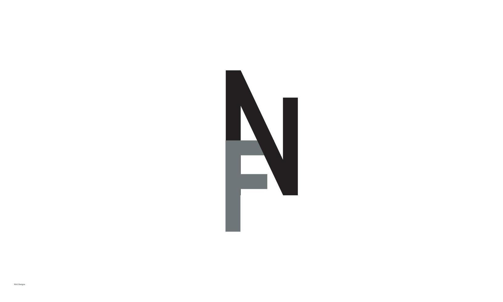 alphabet lettres initiales monogramme logo fn, nf, f et n vecteur