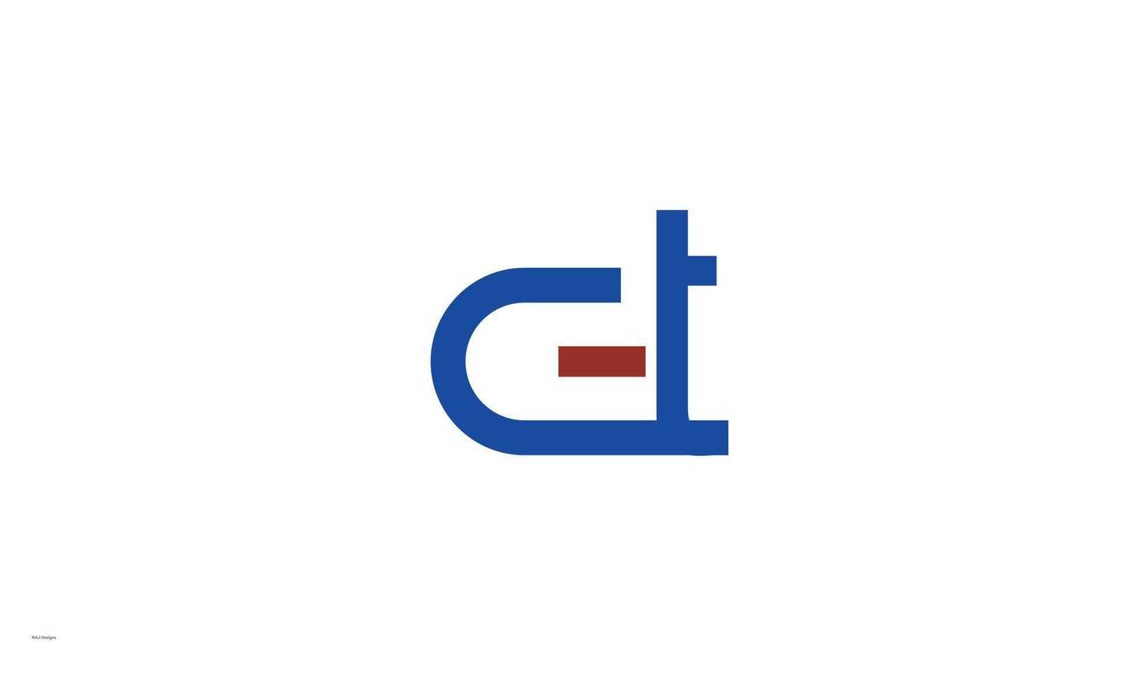 alphabet lettres initiales monogramme logo ct, tc, c et t vecteur