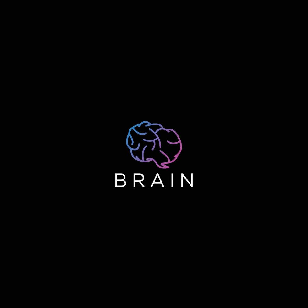 modèle de logo de cerveau, innovation abstraite numérique. vecteur de logo de connexion