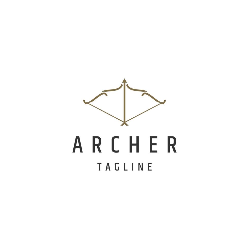 modèle de conception de logo archer vecteur plat