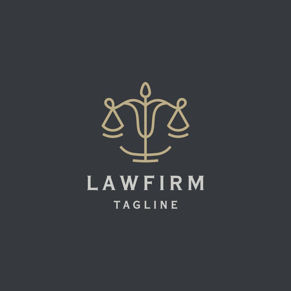 conception de cabinet d'avocats avec modèle de logo de style art en ligne vecteur plat