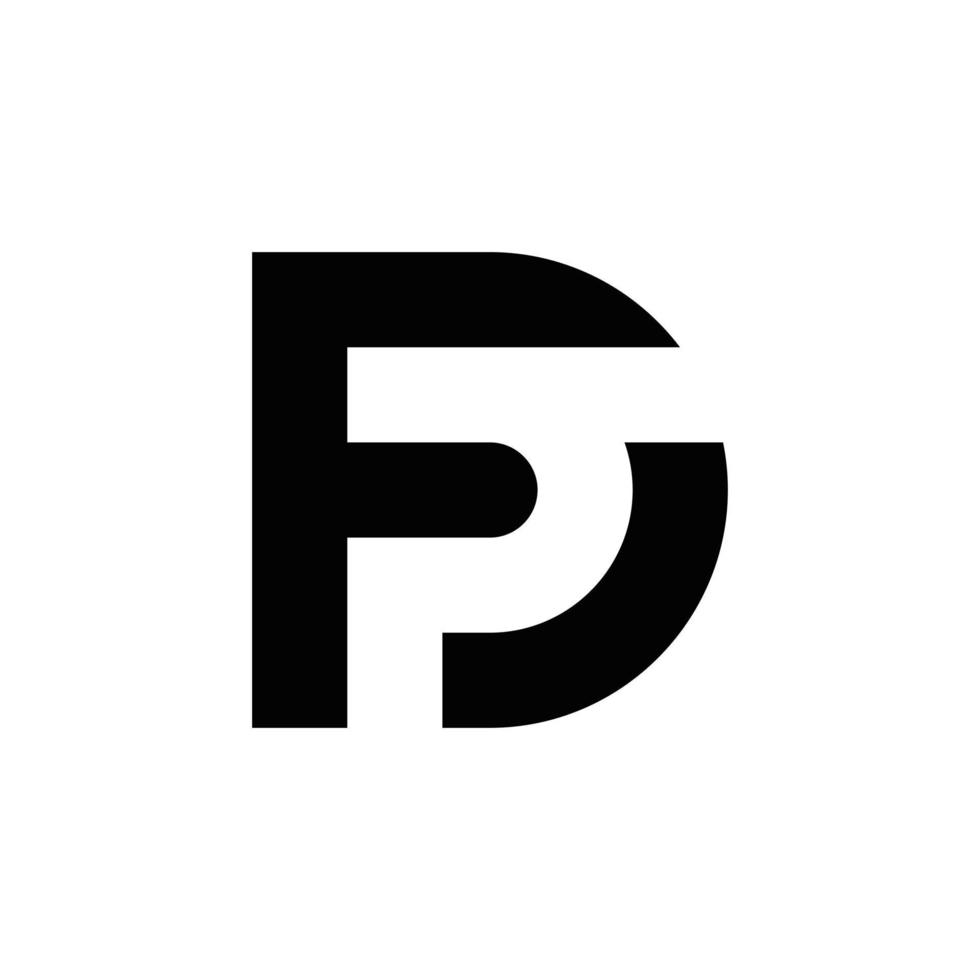 création de logo monogramme abstrait df fd initiales, icône pour les entreprises, modèle, simple, élégant vecteur