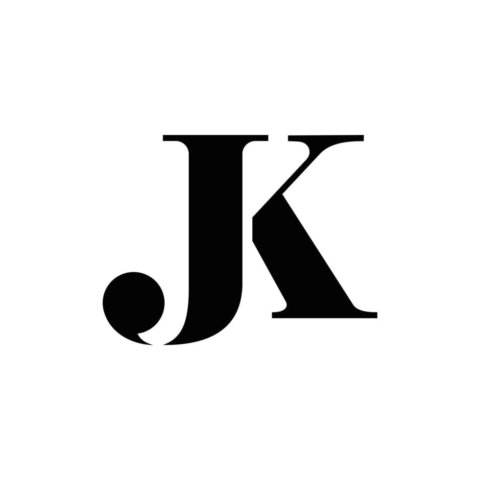 création de logo monogramme abstrait jk initiales, icône pour les entreprises, modèle, simple, élégant vecteur