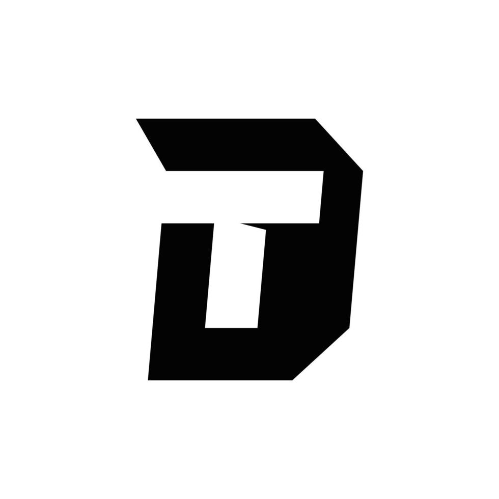 création de logo monogramme abstrait dt initiales, icône pour les entreprises, modèle, simple, élégant vecteur