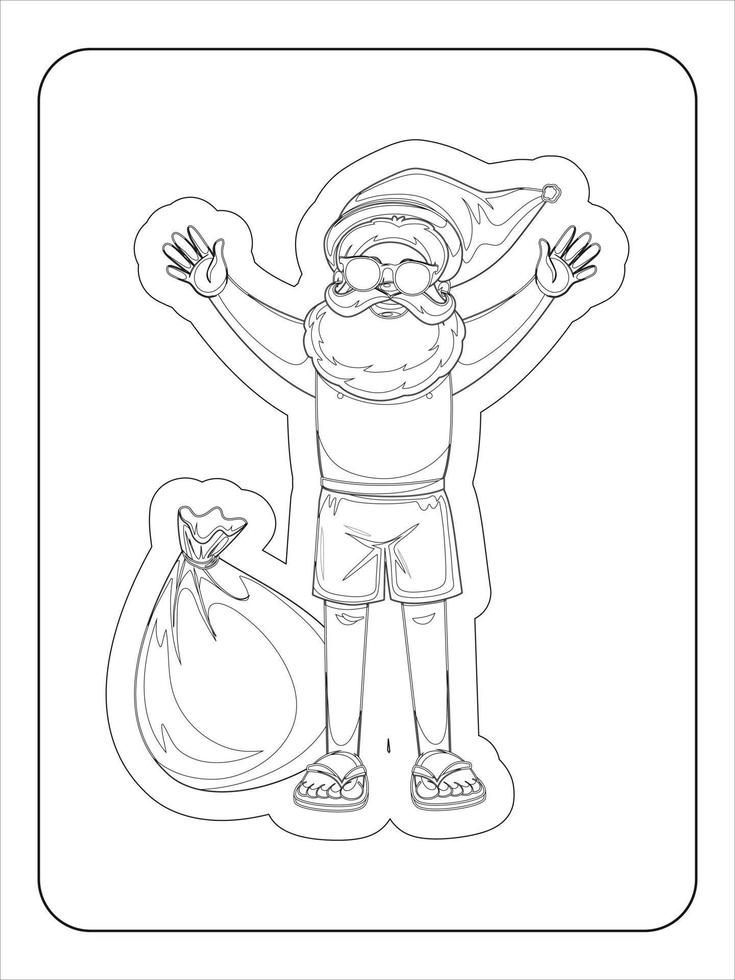 coloriage de personnages de dessins animés de noël pour les enfants vecteur