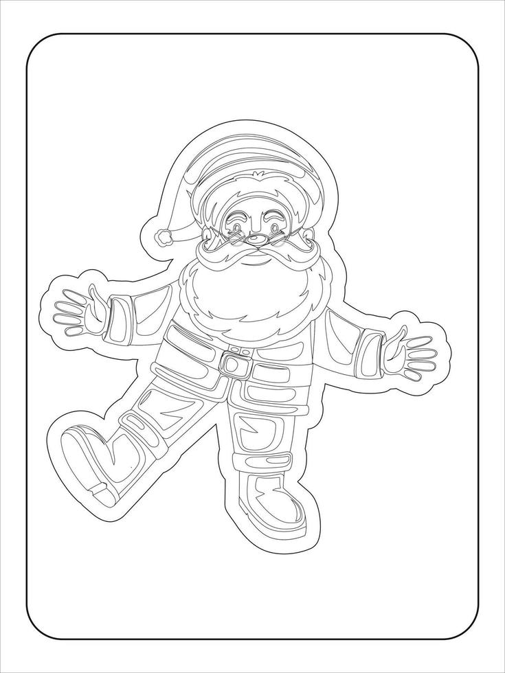 coloriage de personnages de dessins animés de noël pour les enfants vecteur