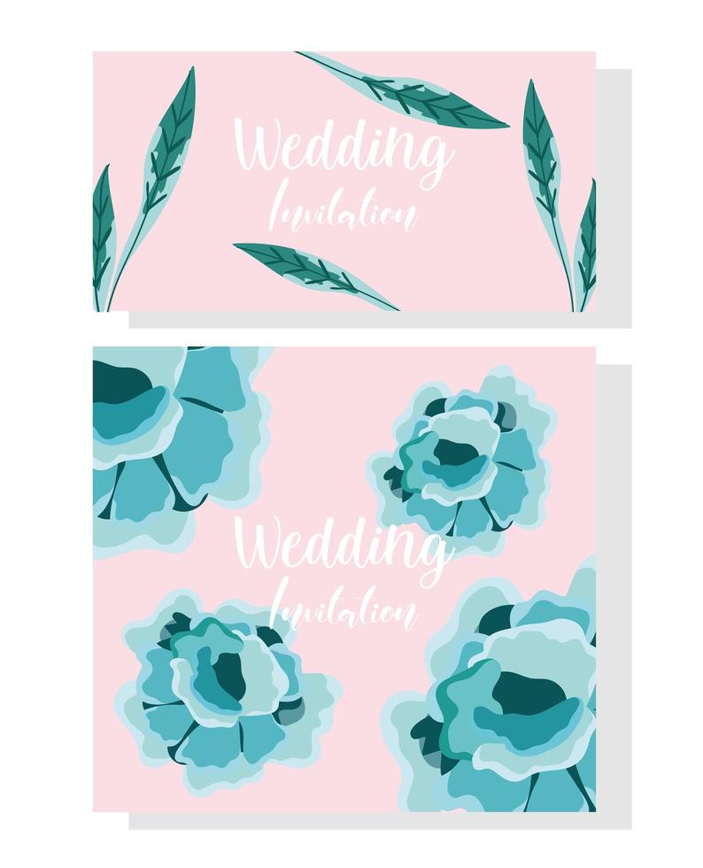 fleurs d'invitation de mariage. conception de cartes d'ornement décoratif vecteur