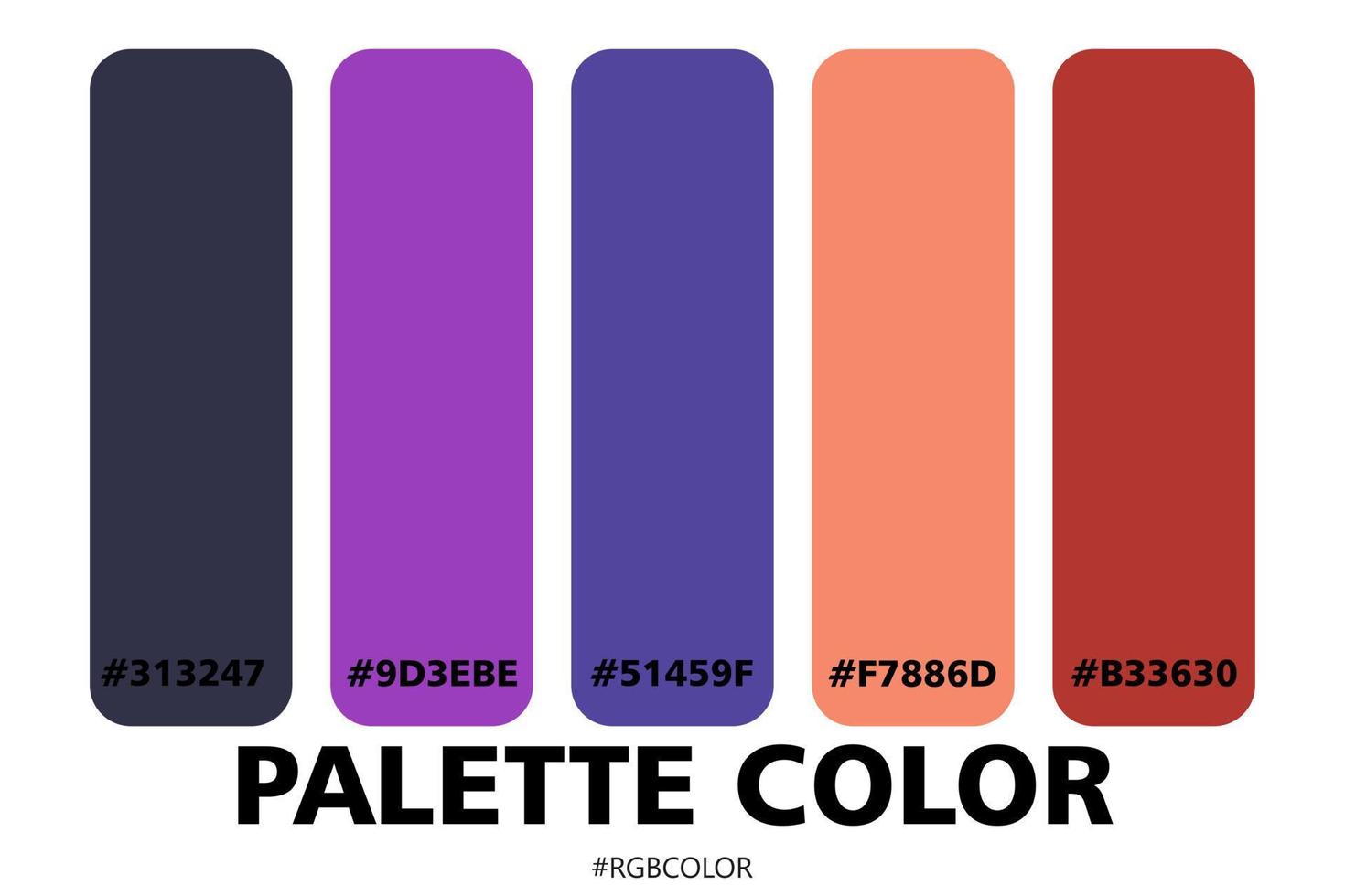 une collection de palettes de couleurs précises avec des codes, parfaites pour être utilisées par les illustrateurs vecteur