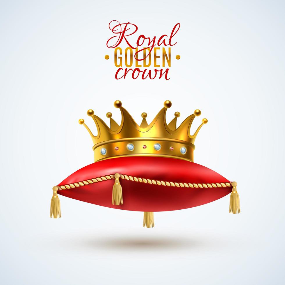 oreillers couronne royale rouge vecteur