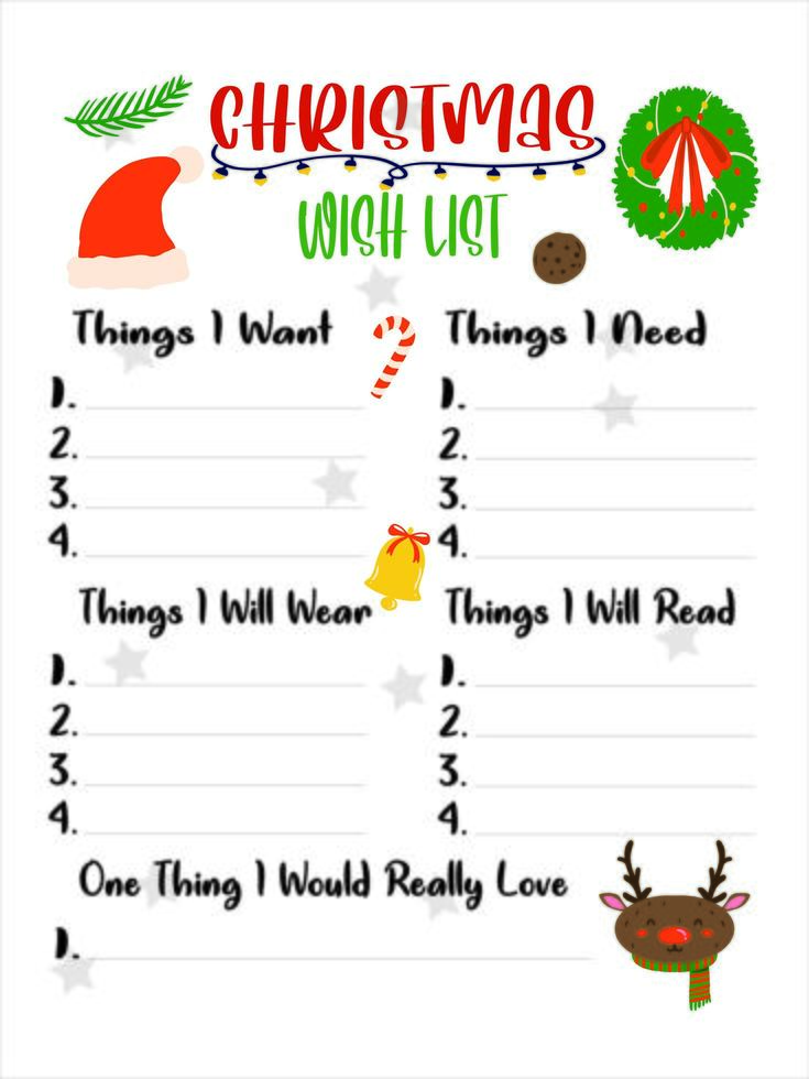jolie liste de souhaits de Noël pour les enfants vecteur
