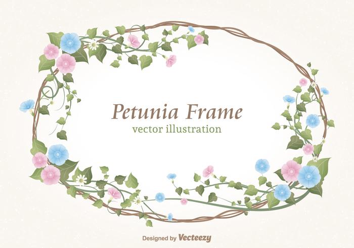 Floral Pétunias Border Vector