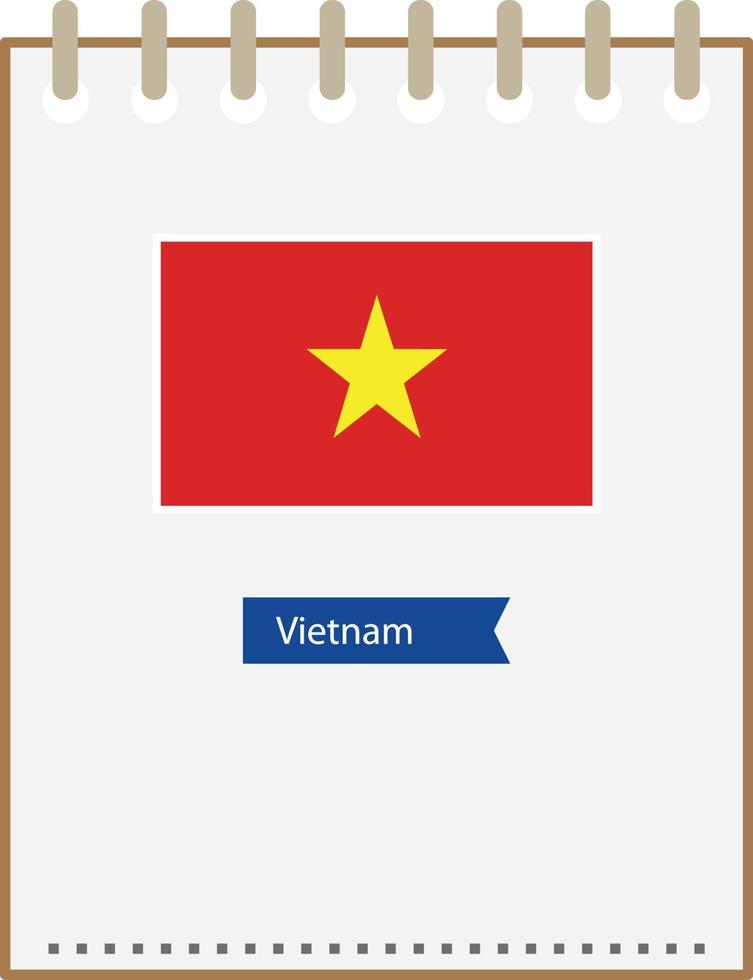 Bloc-notes drapeau vietnamien vecteur