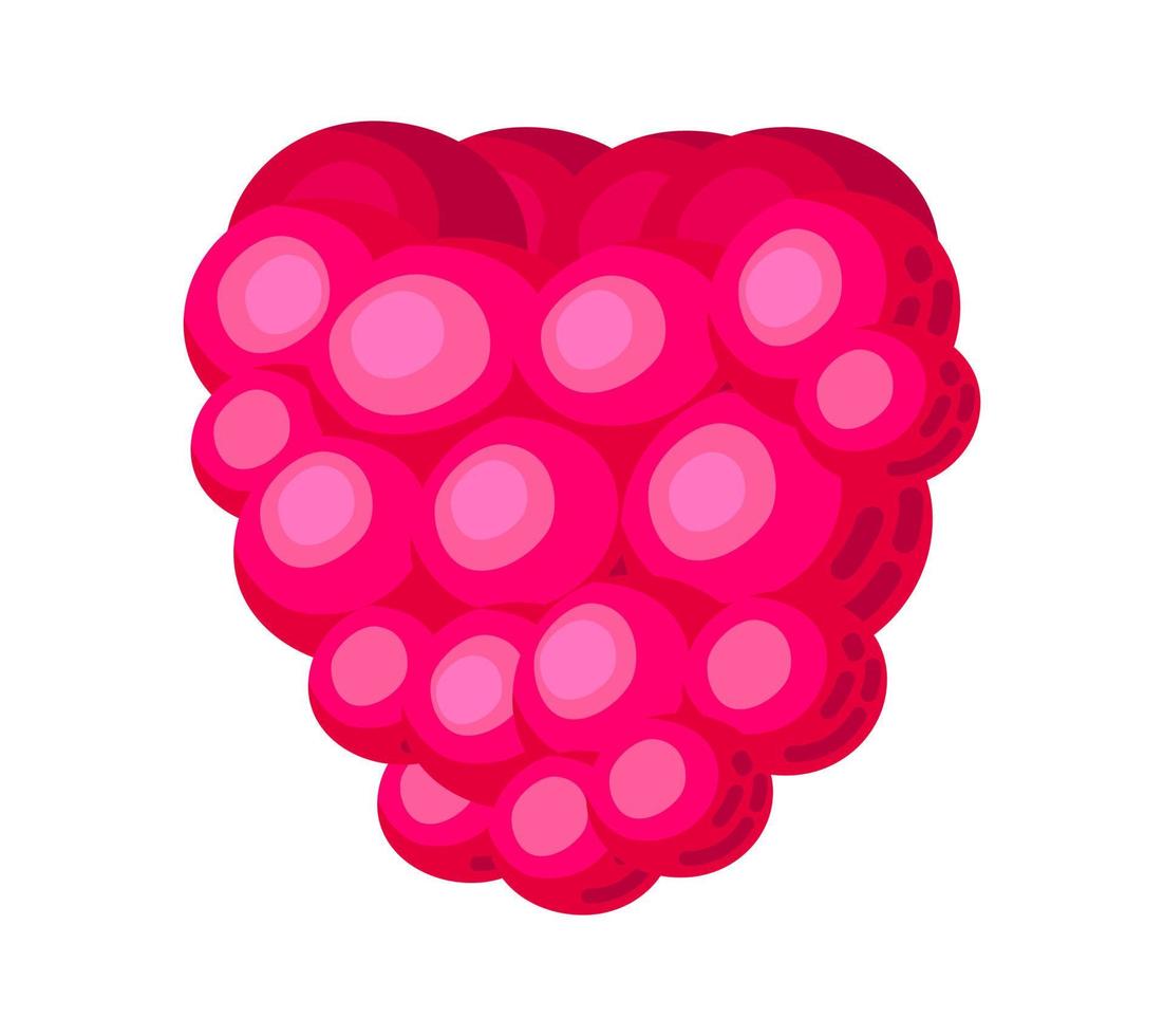 icône de fruits framboise dessin animé coloré isolé sur fond blanc. doodle nourriture juteuse d'été vecteur simple. emballage de jus ou élément de conception de logo.