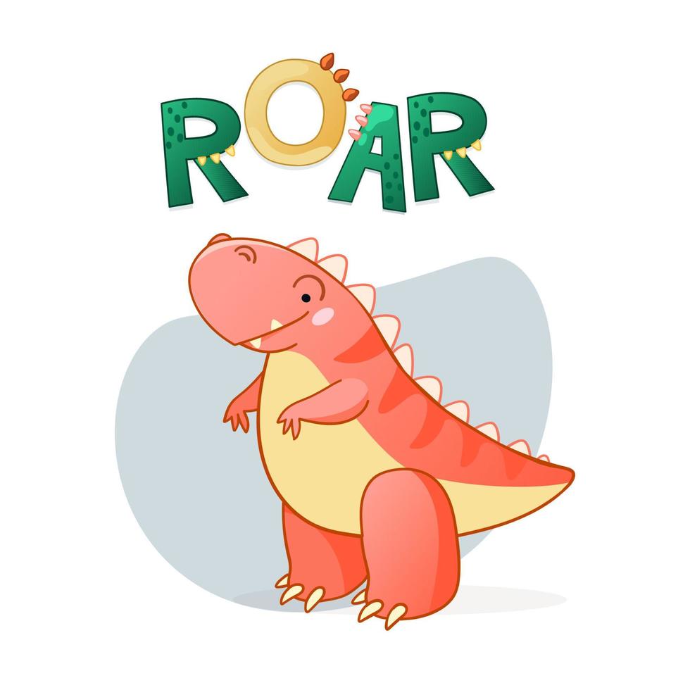 illustration de vecteur de dessin animé mignon dinosaure.