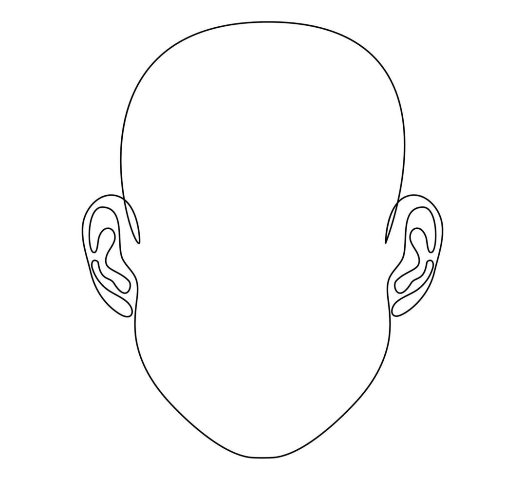 oreille humaine dessin continu d'une ligne. vecteur