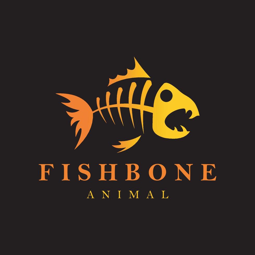 création de logo animal en arête de poisson vecteur