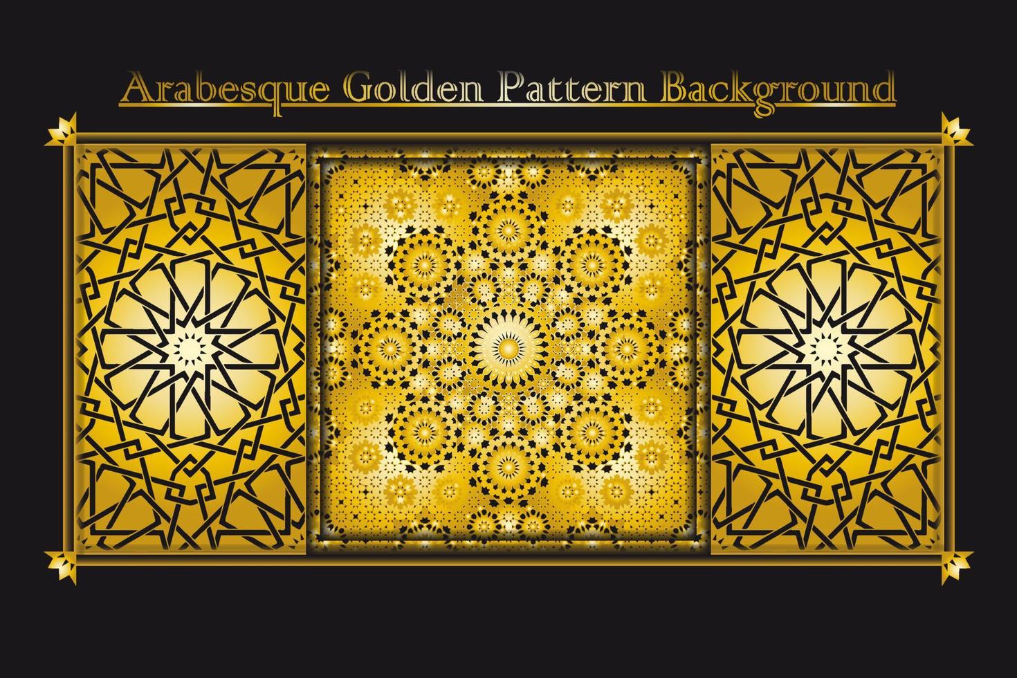 collection d'arrière-plan arabesque motif doré, image vectorielle d'or ornement islamique d'arrière-plan de luxe vecteur