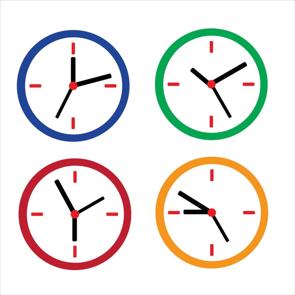 icône d'horloge murale vectorielle montrant un peu de temps sur fond blanc isolé vecteur