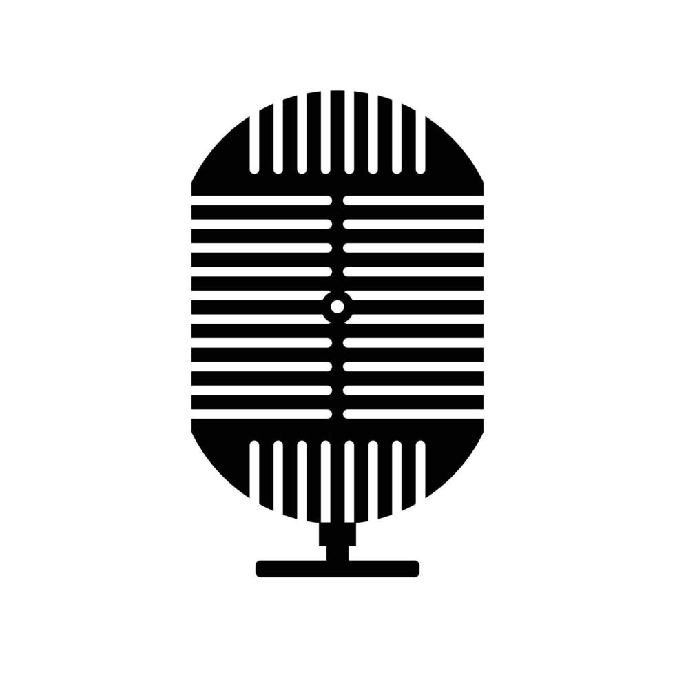 illustration vectorielle d'icône de microphone. signe de microphone rétro. vecteur