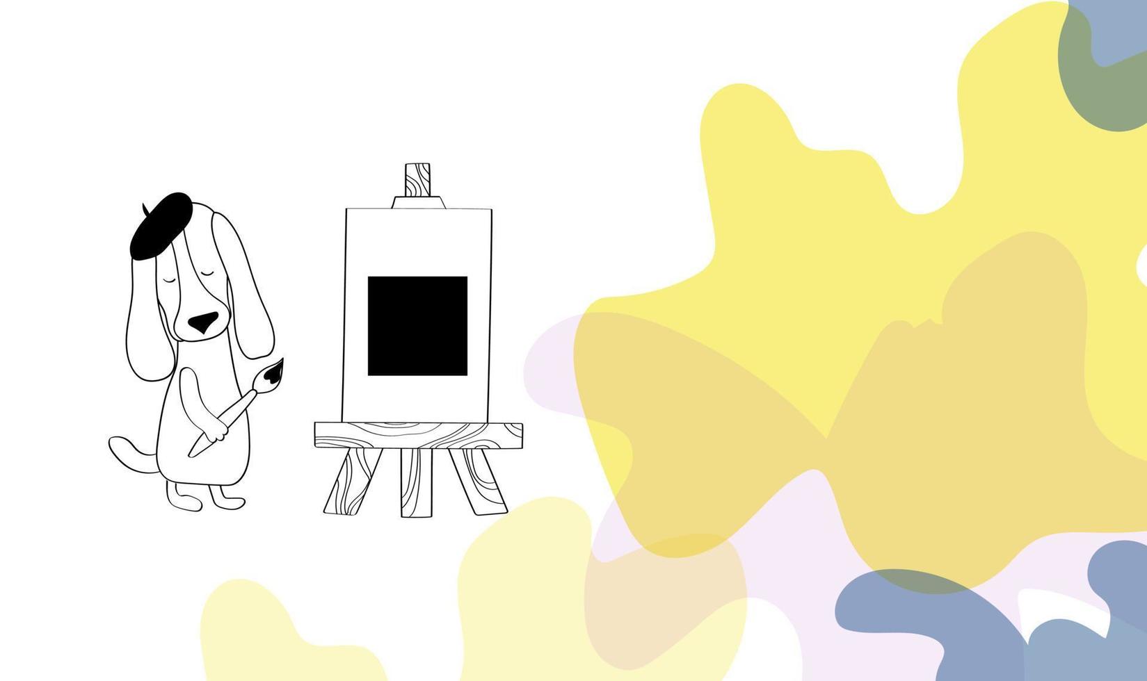teckels mignons doodle dessinés à la main sur fond blanc, chien heureux, illustration vectorielle plane pour les impressions, les vêtements, les emballages et les cartes postales. vecteur