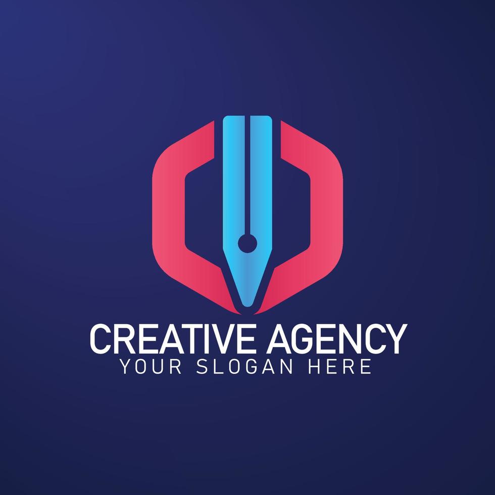 conception simple du logo de l'agence de création vecteur