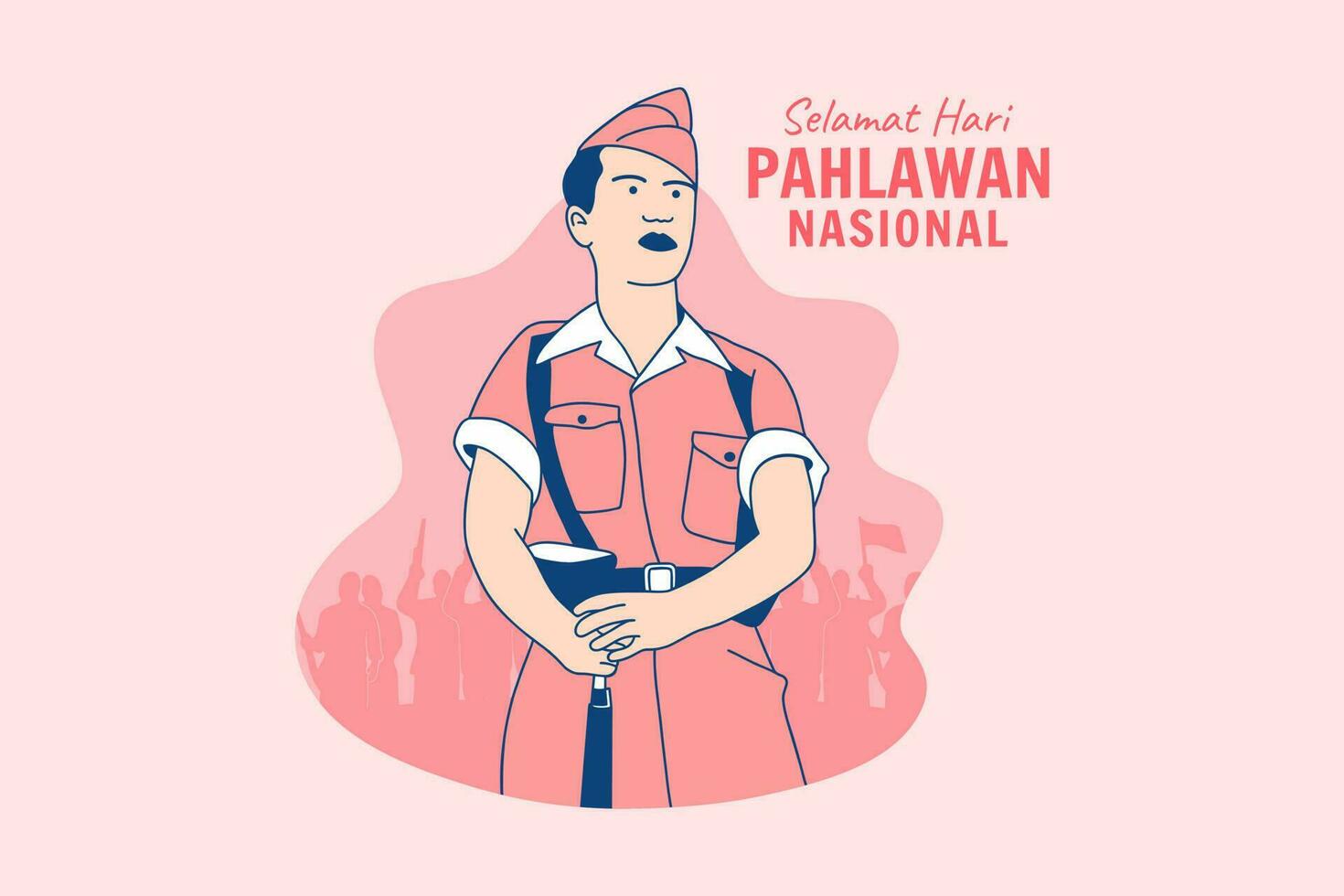 illustrations héros indonésiens pour la journée des héros nationaux indonésiens concept de design hari pahlawan vecteur