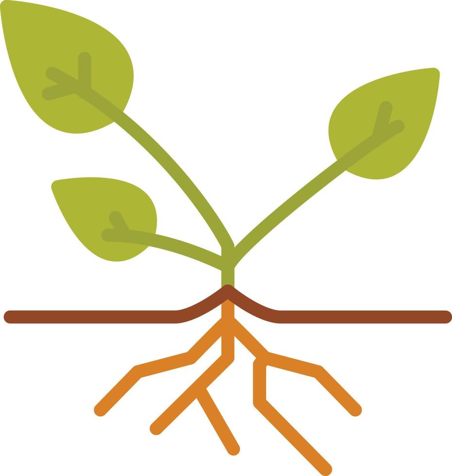 icône plate de racines de plantes vecteur